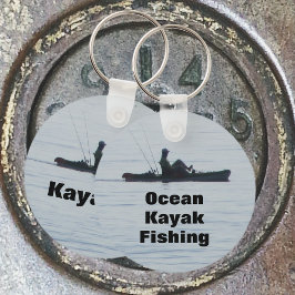 Llavero Océano Kayak Pesca Silhouette negra Kayaking Blue