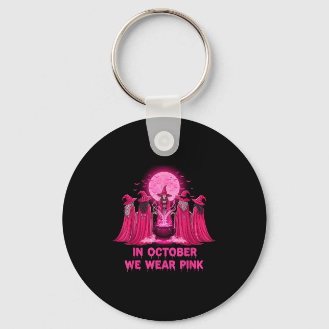 Llavero October We Wear Nk Witch Halloween Breast Cancer A (Anverso)