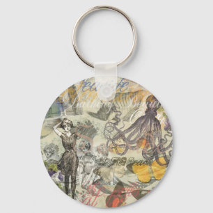 Llavero Octopus Beach Antique Coastal Steampunk