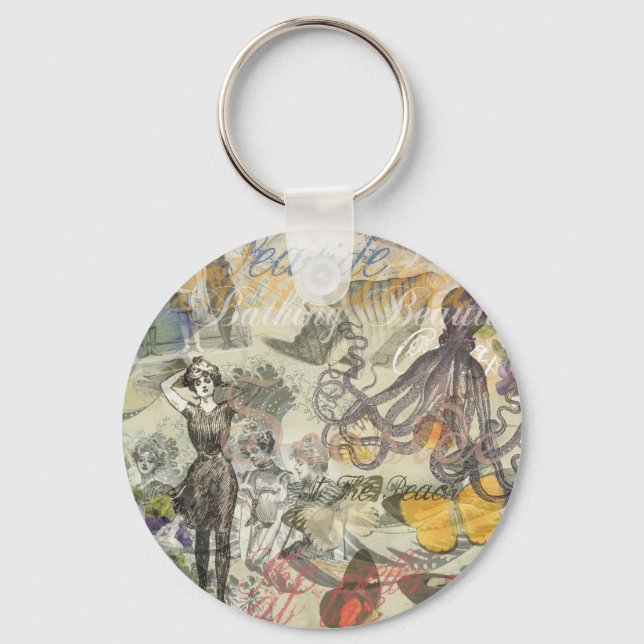 Llavero Octopus Beach Antique Coastal Steampunk (Anverso)