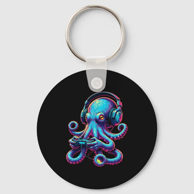 Llavero Octopus Gaming Animal Video Games Funny Octopus  (Anverso)