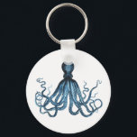 Llavero Octopus kraken playa marina costera océano<br><div class="desc">Un moderno keychain azul octopus náutico. Una gama de diseño moderno para decorar su casa, vivero u oficina. Un elegante acento para una cabaña costera o una habitación temática a la playa. ¡Genial para ti mismo o como regalo! De moda, glamour, atrevido. Vea mi tienda para ver más artículos con...</div>