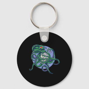 Llavero Octopus Observando Una Película - Diseño Gráfico D
