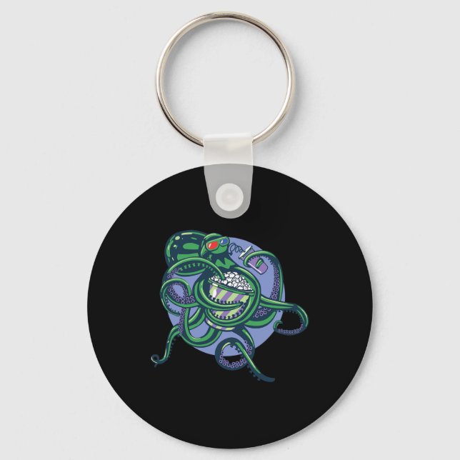 Llavero Octopus Observando Una Película - Diseño Gráfico D (Anverso)