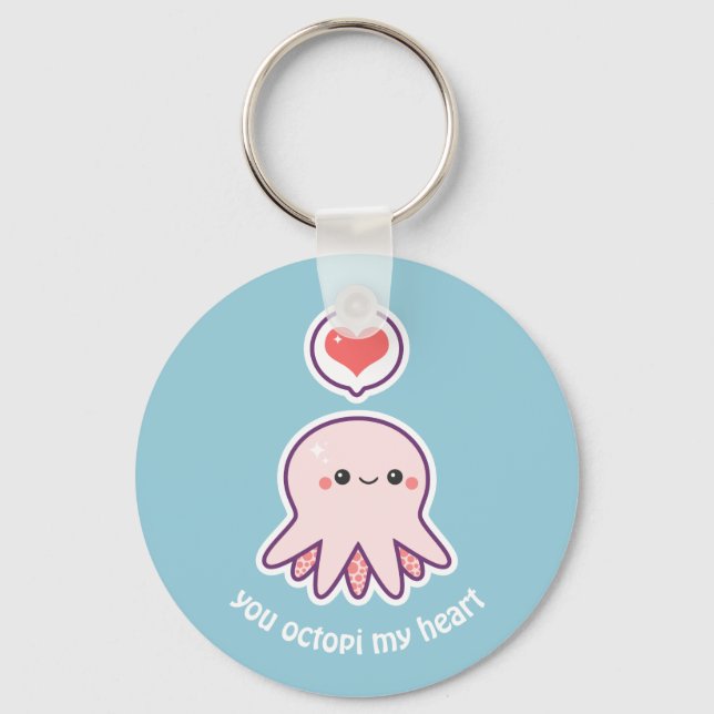 Llavero Octopus rosado (Anverso)