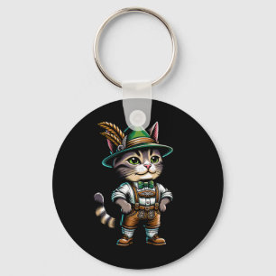 Llavero Octubre Fiesta Cat Funny German Bavarian Lederhose