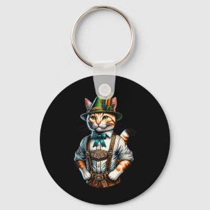 Llavero Octubre Fiesta Cat Funny German Bavarian Lederhose