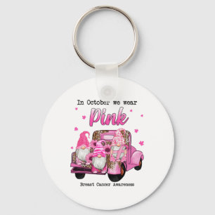 Llavero Octubre Usamos Gnomes Rosados Camión Cáncer De Mam