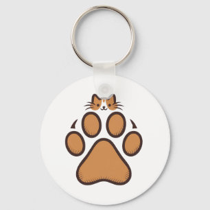 Llavero Ocultación de gato en papel - Ilustracion