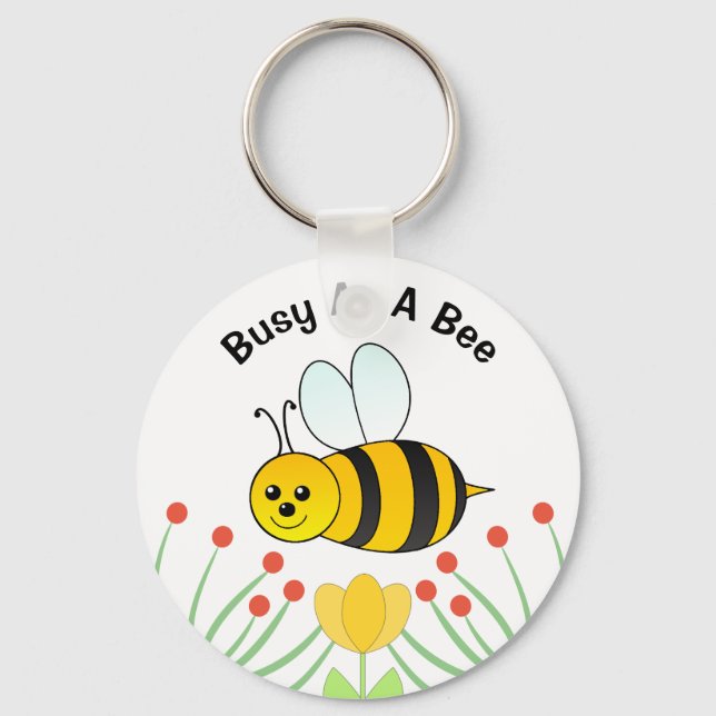 Llavero Ocupada Como Una Abeja Personalizada  (Anverso)