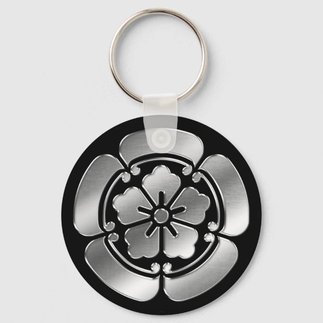 Llavero Oda Clan Kamon Silver Chrome (Anverso)