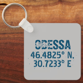 Llavero Odessa Ukraine Latitude & Longitude Distressed