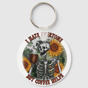 Llavero Odio a todos, pero el café ayuda a cavar