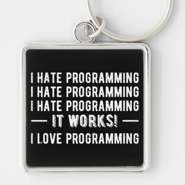 Llavero Odio la programación - Divertido programador II (Frente)