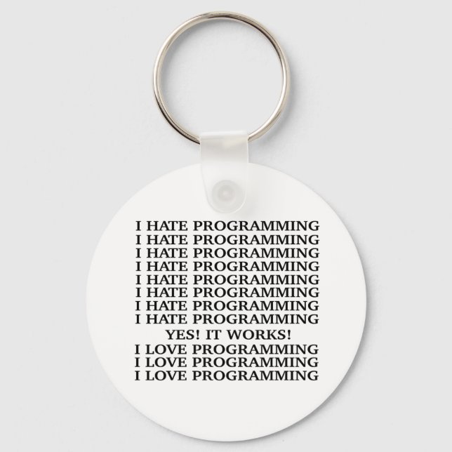 Llavero Odio la programación / Me encanta la programación (Anverso)