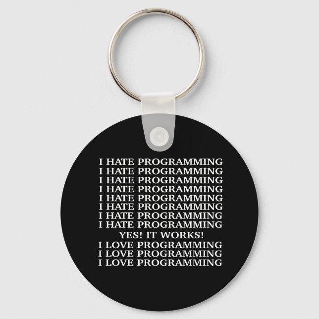 Llavero Odio la programación / Me encanta la programación (Anverso)