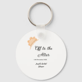 Llavero Off to the altar orange cap hat bridal shower name