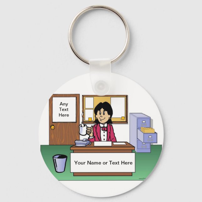Llavero Office Clean - Personalizado femenina por PrintedP (Anverso)