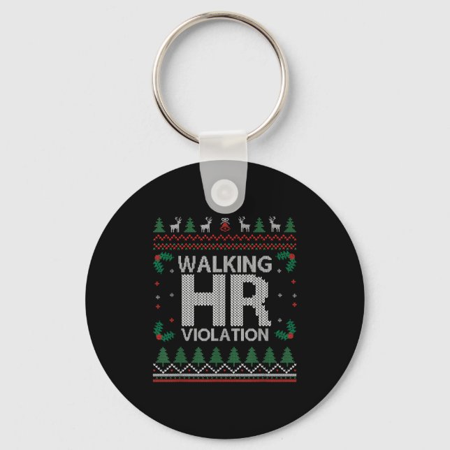 Llavero Office Ugly Christmas Funny Walking Hr Violation W (Anverso)