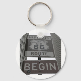 Llavero Official Route 66 begin sign
