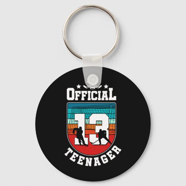 Llavero Official Teenager 13th Birthday 13 Year Boy Hockey (Anverso)
