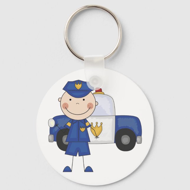 Llavero Oficial de policía masculino camisetas y regalos (Anverso)