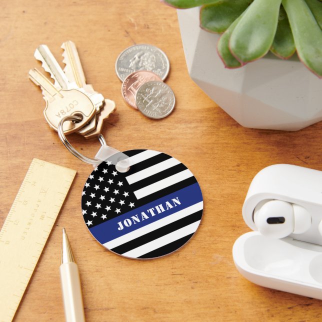 Llavero Oficial De Policía personalizado Delgado Departame (Escritorio )