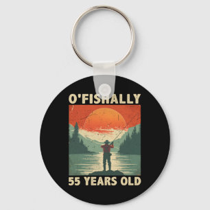 Llavero Oficialmente 55 años 1969 Pesca Pescador Cumpleaño