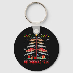 Llavero Oh Árbol de Fishmas Pescando Pescador Navidad Xmas