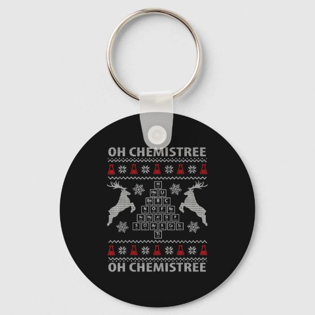 Llavero Oh Chemistree Ugly Christmas Sweater Science Stude (Anverso)