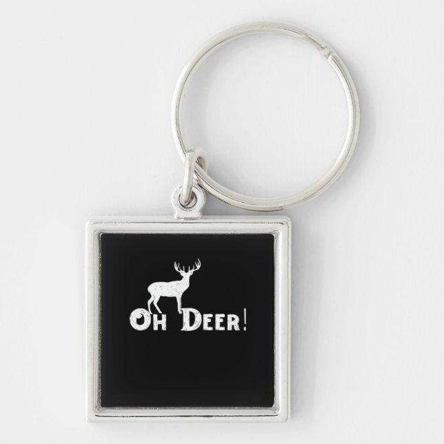 Llavero Oh Deer Estilo Gráfico Limpio  (Frente)