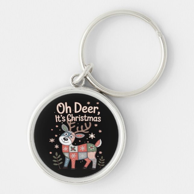 Llavero Oh Deer Its Christmas Miniature Patchwork Squares (Frente)
