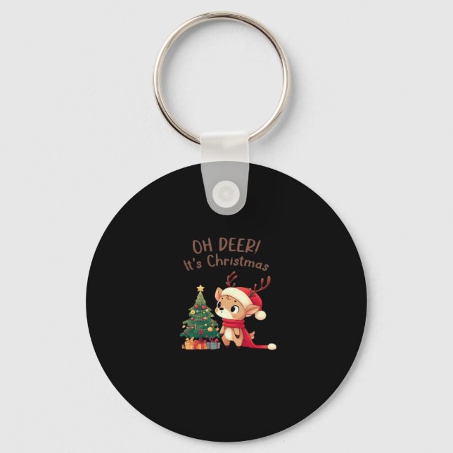 Llavero Oh Deer Its Christmas Modern Aesthetic StyKeychain (Anverso)