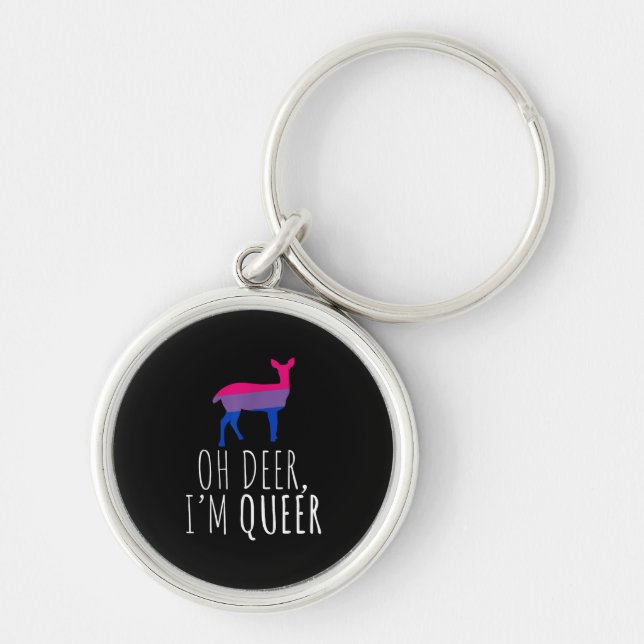 Llavero Oh Deer Queer Bisexual Pride Gay Lesbian Design  (Frente)