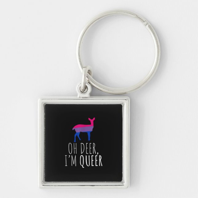Llavero Oh Deer Queer Bisexual Pride Gay Lesbian Design  (Frente)