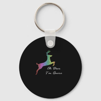 Llavero Oh Deer Queer Funny Pun LGBT Pride CelebraKeychain