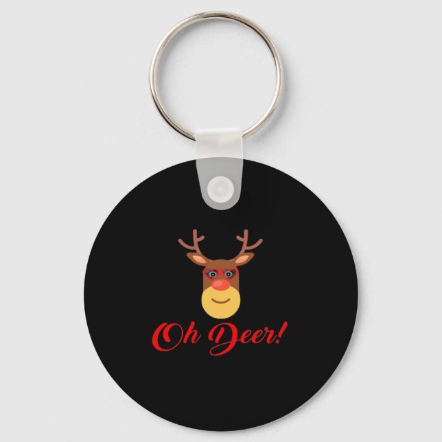 Llavero Oh Deer Retro Classic  Keychain (Anverso)