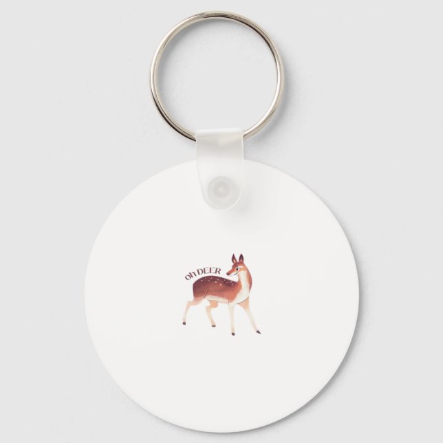 Llavero Oh Deer Whimsical Creative Design Keychain (Anverso)
