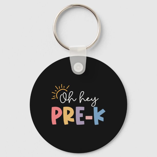 Llavero Oh Hola Maestro Pre K Estudiante Preescolar Primer (Anverso)