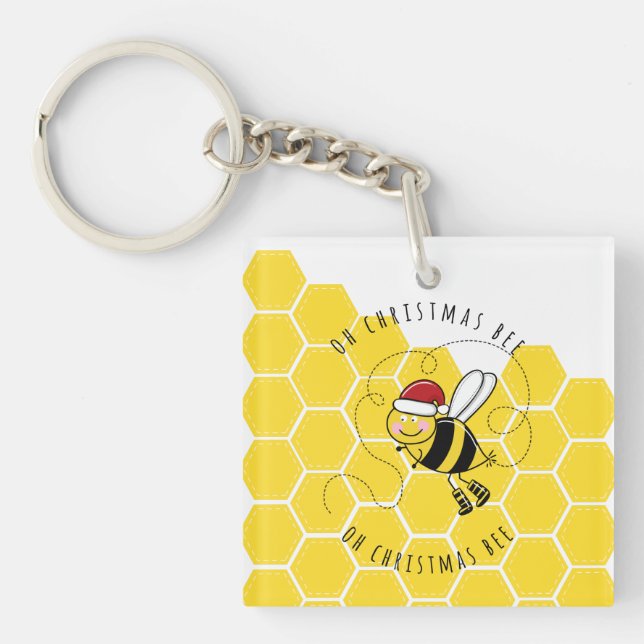 Llavero oh navidades abejas adorable tarjeta de juego de p (Frente)