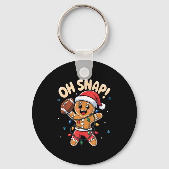 Llavero Oh Snap Gingerbread Man Christmas Football Kids Bo (Anverso)