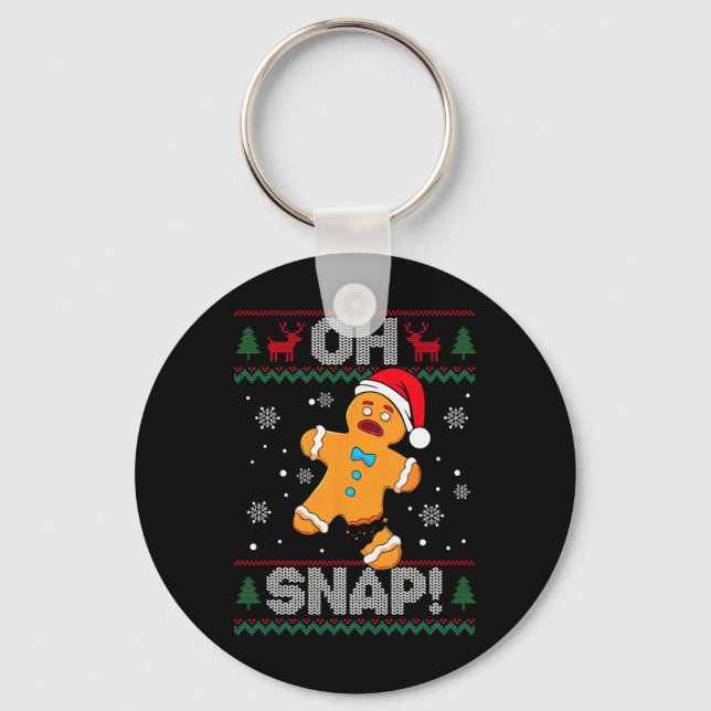 Llavero Oh Snap Gingerbread Man Cookie Navidades Funny Ugl (Anverso)