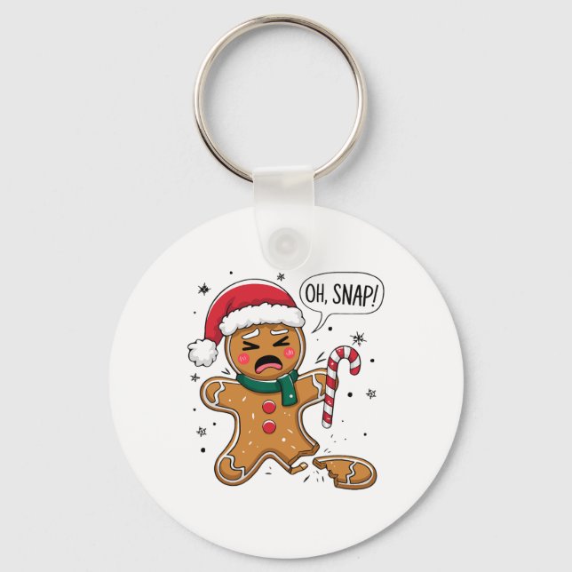 Llavero Oh Snap Gingerbread Man Cute Christmas Cookie King (Anverso)