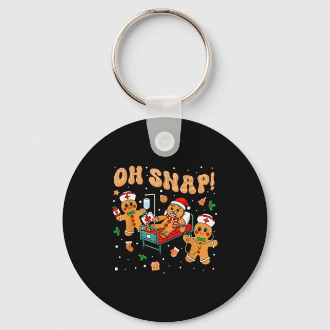 Llavero Oh Snap Gingerbread Nurse Funny Nursing Christmas  (Anverso)