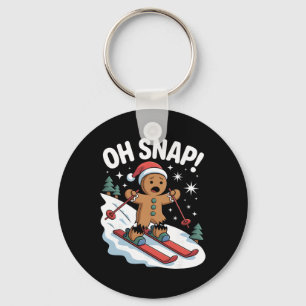 Llavero Oh Snap Hombre de Jengibre Esquiador Navidad Esquí