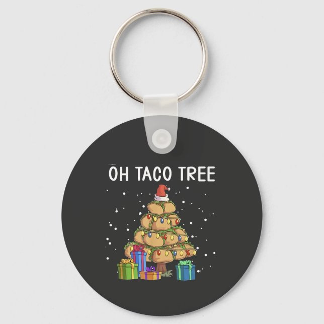 Llavero Oh Taco Tree Funny Comida Mexicana Navidades Feo (Anverso)