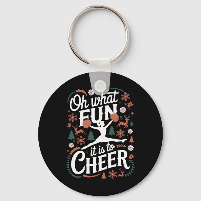 Llavero Oh What Fun It Is To Cheer Ugly Cheerleading Xmas  (Anverso)