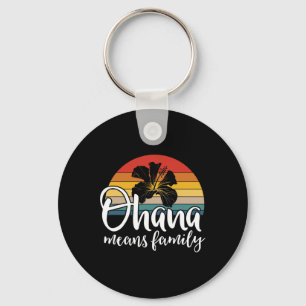 Llavero Ohana significa familia Hibiscus Retro Hawaii Summ