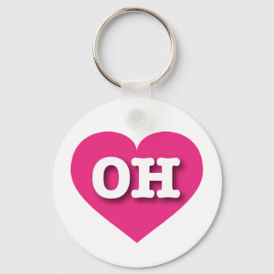 Llavero Ohio Hot Pink Heart - Amo OH