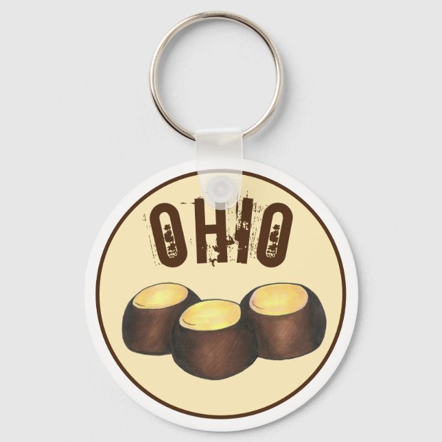 Llavero Ohio OH Peanut Butter Buckeye Buck Oye Nut Candy (Anverso)